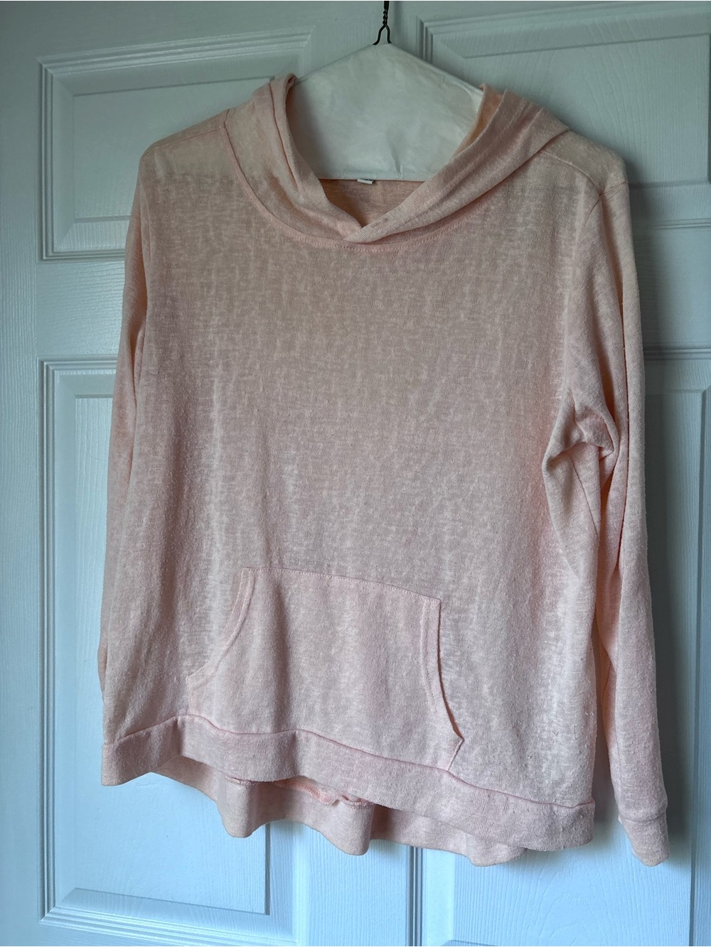 Weatherproof Vintage Pale Pink Hooded Pullover Sweatshirt Sz. Large